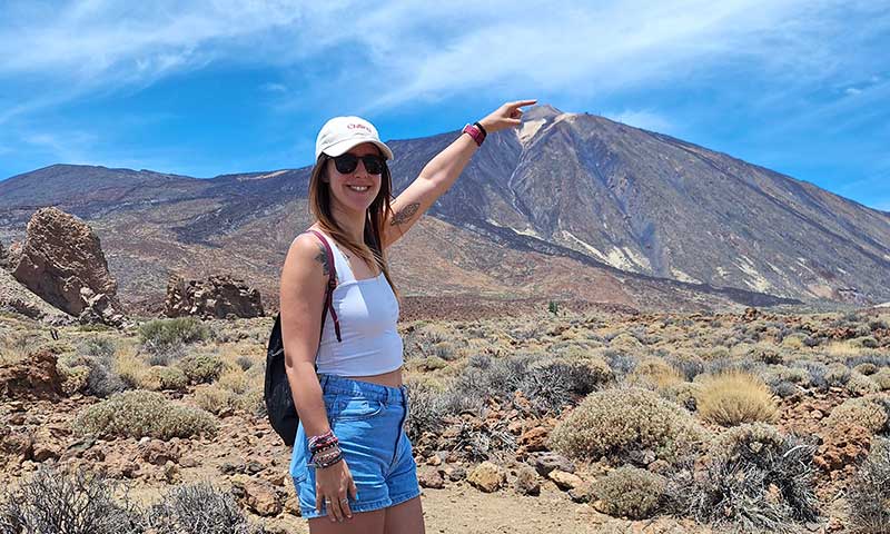 señalando pico del teide