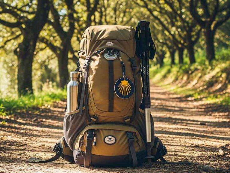 Mochila en el camino de Santiago