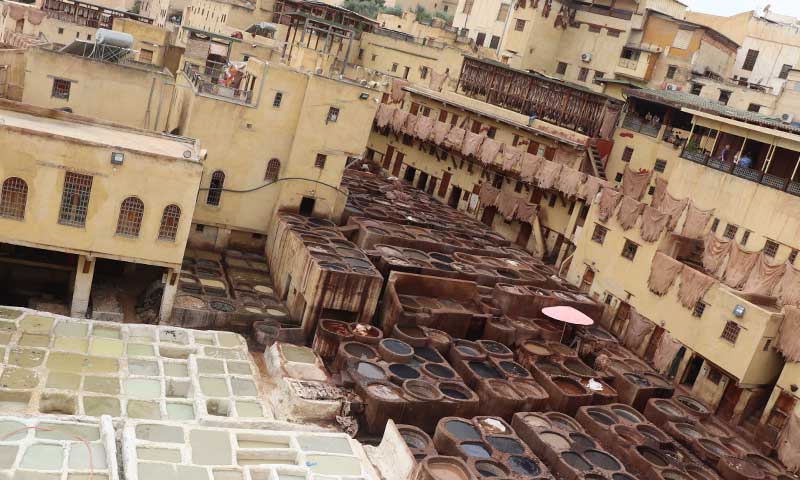 barrio de los curtidores en Fez