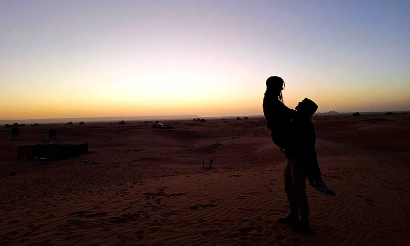 Amanecer en el desierto de Merzouga