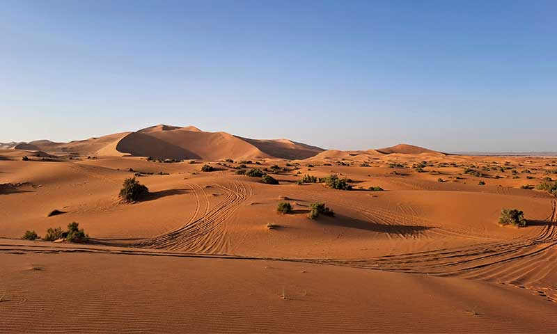 Panorámica de las dunas del desierto de Merzouga